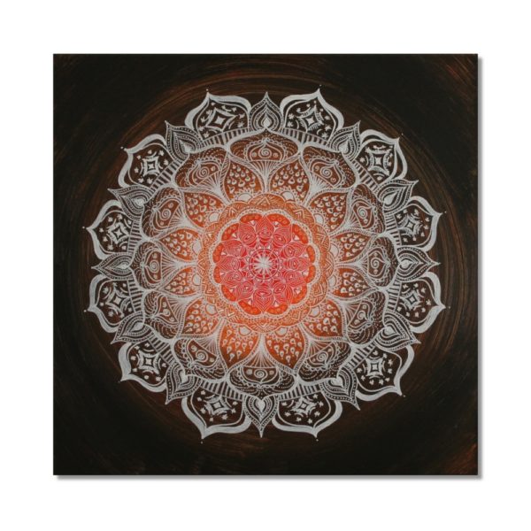 Wandbild Energiebild Mandala Gabe weiß schwarz Frontalbild