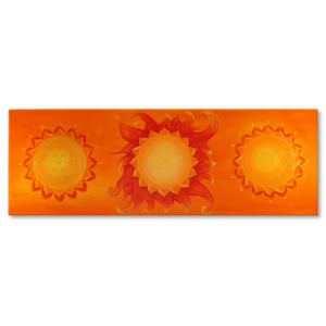 Wandbild Energiebild Power of Symbols Sri Yantra Gold orange Frontalbild